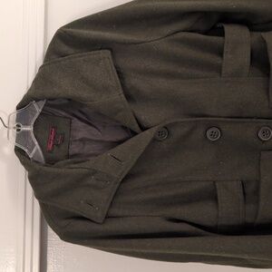 Black Lipstick Brand Dark Olive Wool Blend Jacket